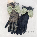 Lace Bow Thin Bridal Gloves Lolita Accessories