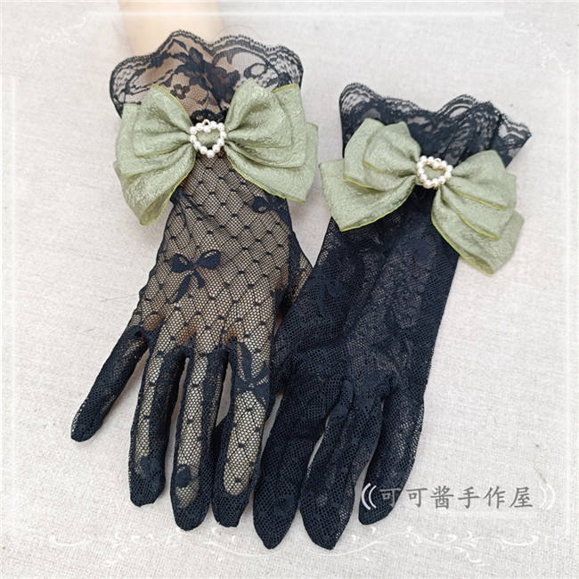 Lace Bow Thin Bridal Gloves Lolita Accessories