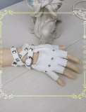 Dark Black Punk Wristcuffs Synthetic Leather Gloves