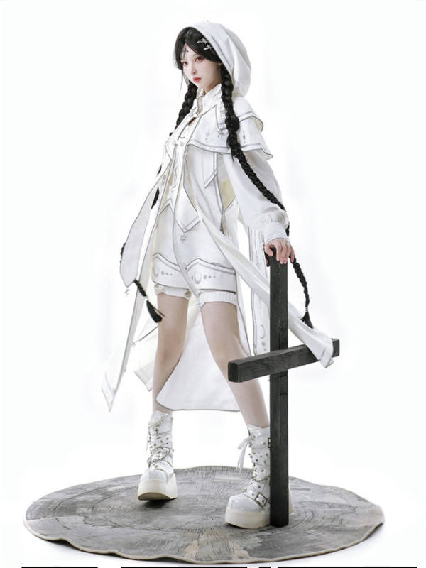 Bionic Dimension Futuristic Punk Lolita Cape, Top and Short Pants