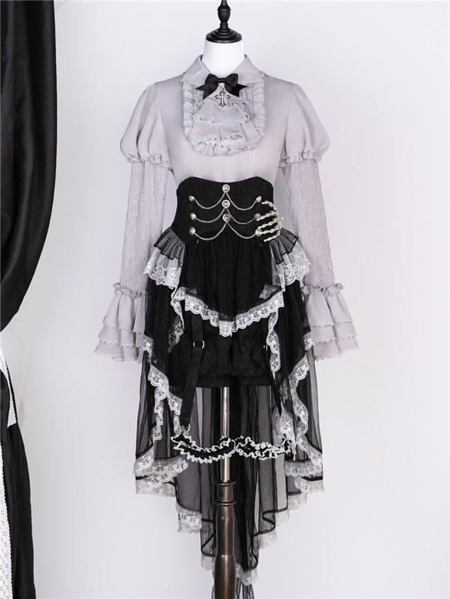 Dark Black Halloween Ouji Lolita Set Size S In Stock