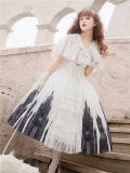 Church and Cross Print Lolita Jumper Dress and Cape