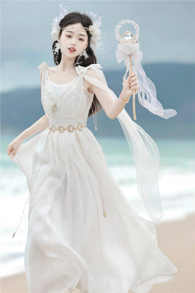 Greek Inspired White Lolita Jumper Dress