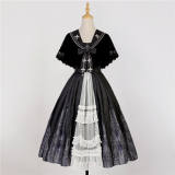 Church and Cross Print Lolita Jumper Dress and Cape