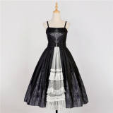 Church and Cross Print Lolita Jumper Dress and Cape