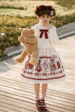 Bear and Strawberry Print Lolita Jumper Dress and Coat