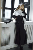 Cross Church Nun Lolita Dress, Cape, Headscarf, Necklace and Gloves