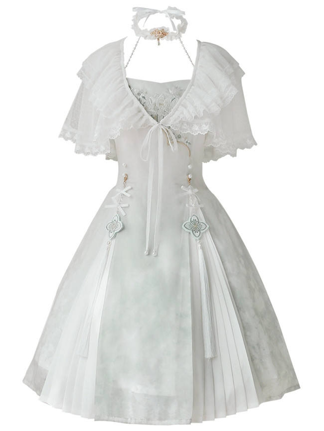 Summer Mint Han Style Jumper Dress and Tippet