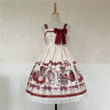 Bear and Strawberry Print Lolita Jumper Dress and Coat