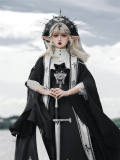 Night Cross Nun Lolita Dress, Cape, Hat and Necklace