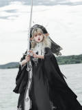 Night Cross Nun Lolita Dress, Cape, Hat and Necklace