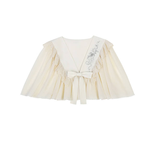 Green Grape Print Hanfu Jumper Dress and Tippet