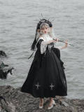 Night Cross Nun Lolita Dress, Cape, Hat and Necklace