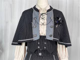 Castle Too King's College Stripe Lolita Skirt, Cape, Blouse and Ouji Set