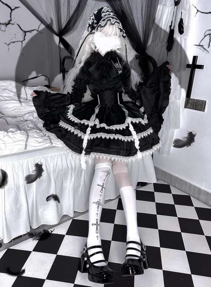 Castle Too Crucial Bandage Above Knee Socks