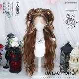 Dalao Home Eight-figure Fringe Long Curly Hair Highlight Wig