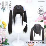 Dalao Home Face Framing Double Ponytails Long Straight Wig