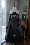 Night Cross Nun Lolita Dress, Cape, Hat and Necklace