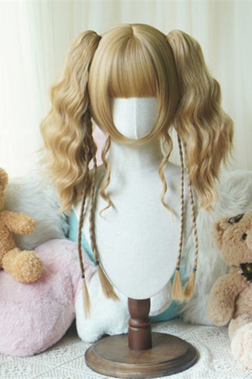 Yuchashui Concert Girl Sweet Lolita Short Wig and Double Ponytails