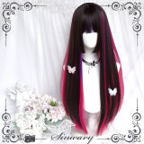 Ruined Strawberry Red Purple Highlight Lolita Wig