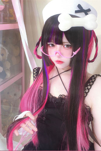 Ruined Strawberry Red Purple Highlight Lolita Wig