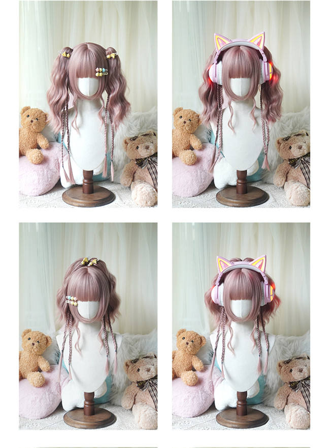 Yuchashui Concert Girl Sweet Lolita Short Wig and Double Ponytails