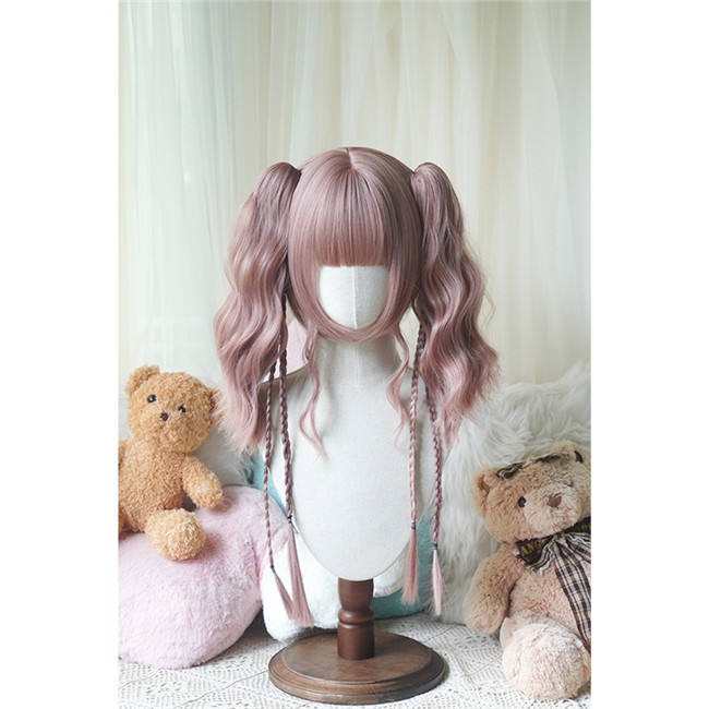 Yuchashui Concert Girl Sweet Lolita Short Wig and Double Ponytails