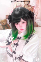 Black Green Short Lolita Wig