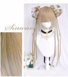 Bubble Chinese Style Short Wig and Bun Pigtails