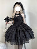 Feathers Fall to the Earth Lace Embroidery Lolita Dress Set