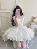 Feathers Fall to the Earth Lace Embroidery Lolita Dress Set