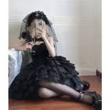 Feathers Fall to the Earth Lace Embroidery Lolita Dress Set