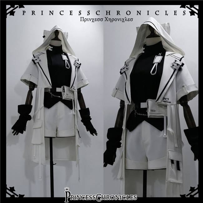 Princess Chronicles White Cat Techwear Coat, Top and Short Pants Ouji Fashion