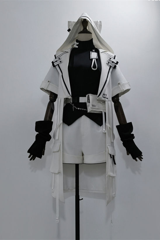 Princess Chronicles White Cat Techwear Coat, Top and Short Pants