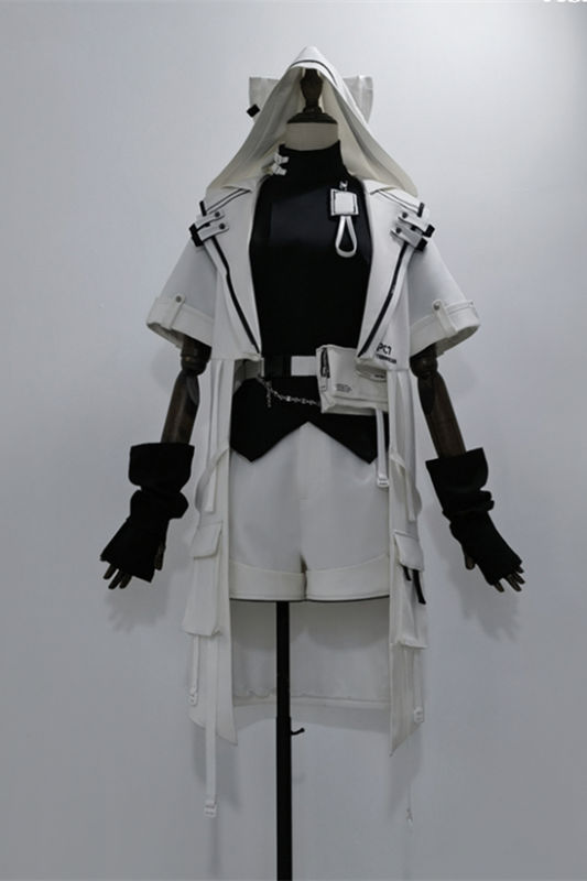 Princess Chronicles White Cat Techwear Coat, Top and Short Pants Ouji Fashion