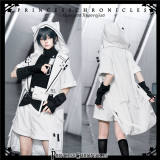 Princess Chronicles White Cat Techwear Coat, Top and Short Pants