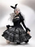 Duke of the Trap Rabbit Fake Two-pieces Gothic Lolita Dress and Hat