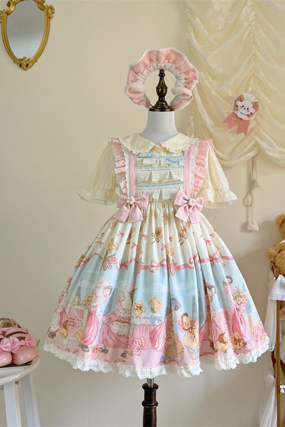 Cute Lamb and Duck Print Sweet Lolita Dress