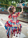 Circus Fairy Tale Super Sweet Lolita Dress, Choker and Ribbon