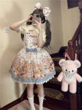 Birthday Bear Sweet Lolita Salopette and Headdress