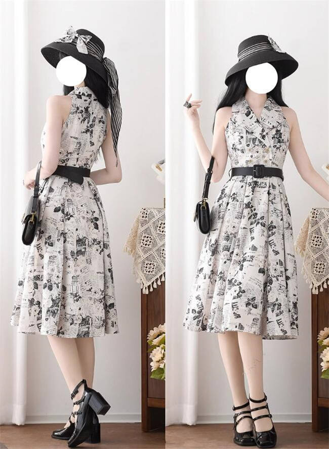 Forest Wardrobe Afternoon Forest Vintage Notch Collar Dress