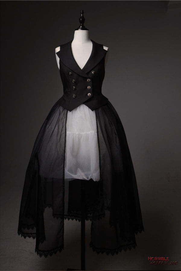 Lilith House Horrible Wonderland Suit Vest with Detachable overskirt