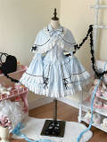 Pray for Snow Fall Cotton Doll Lolita Skirt, Blouse and Cape