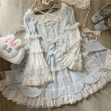 Cream Petal Cotton Lolita Dress and Set-in Sleeves