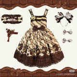 Chocolate Gift Box Sweet Lolita Jumper Dress and Headdress