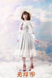 Rabbit Teeth Santorini Stripe Lolita Dress and Hat