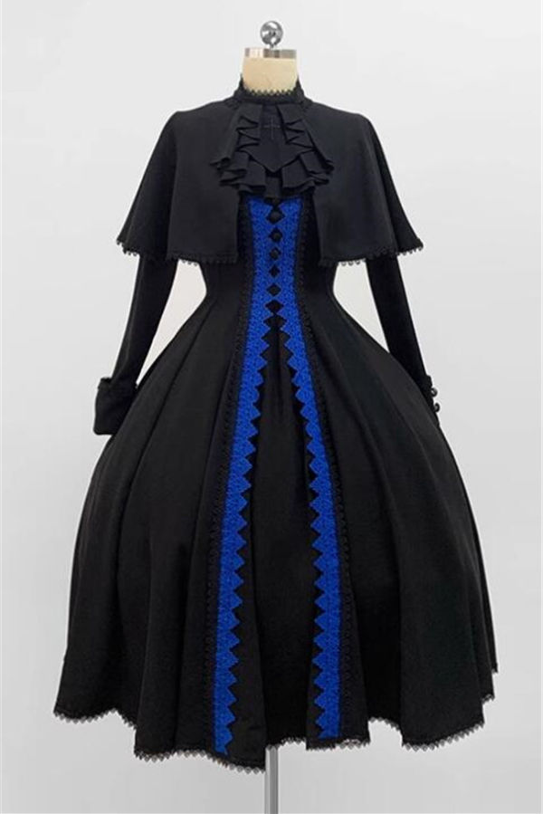 Cherry Tart the Prayer of Antia Gothic Nun Lolita Dress, Cape and Necktie