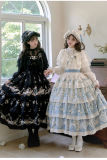 Withpuji Daisies and Flower Baskets Print Country Lolita Dress, Shawl and Blouse