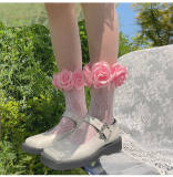 Camellia Lace Calf Lolita Socks