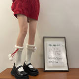 Christmas Berber Fleece Calf Lolita Socks